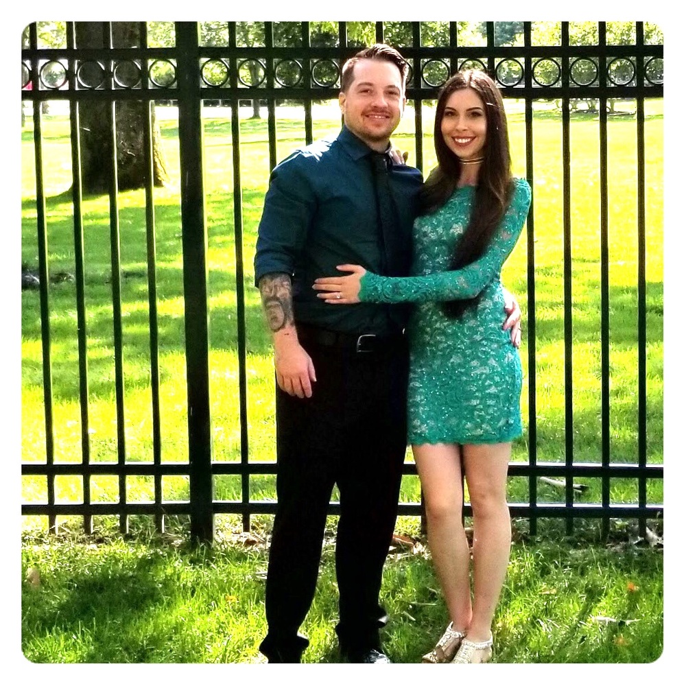 Green cocktail dress
